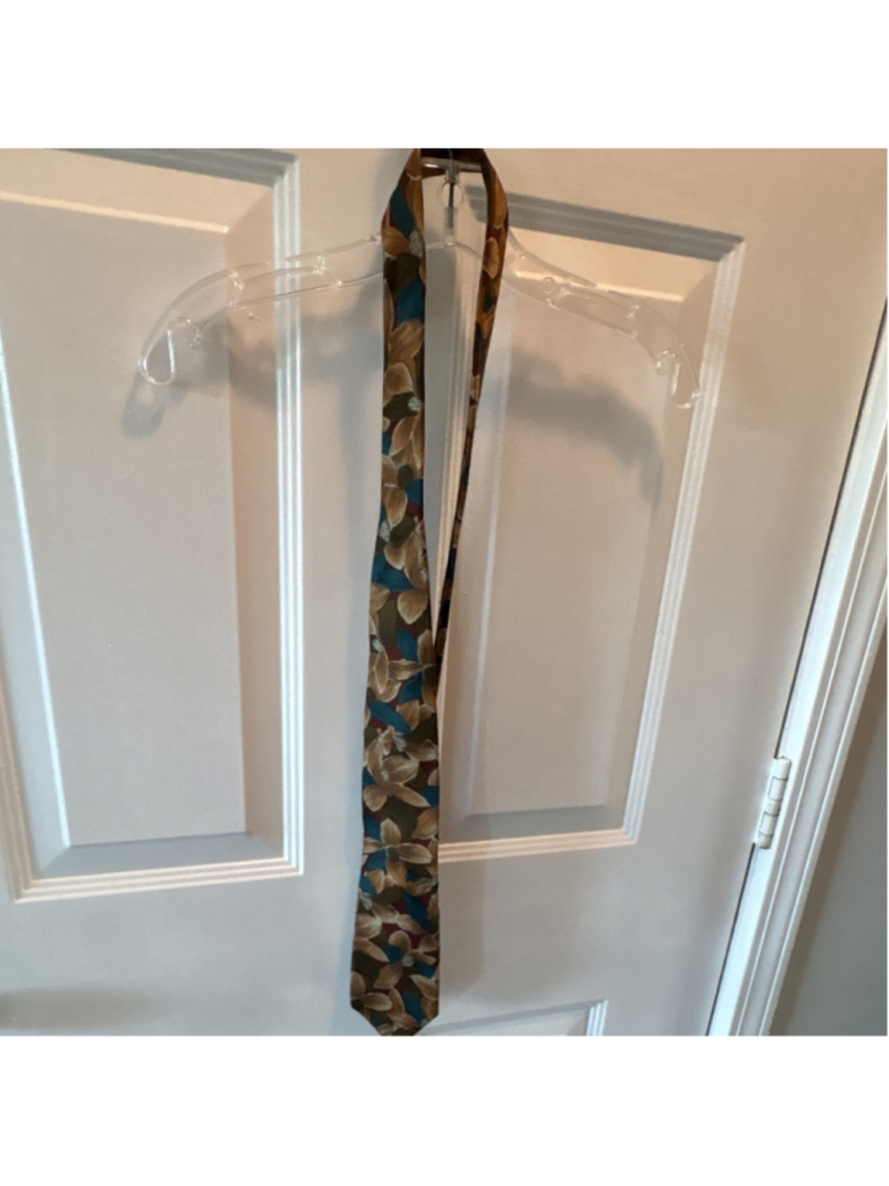 Kennett Gordon Tie Floral Pattern Brown Blue Gold Burgundy Men's Multicolor